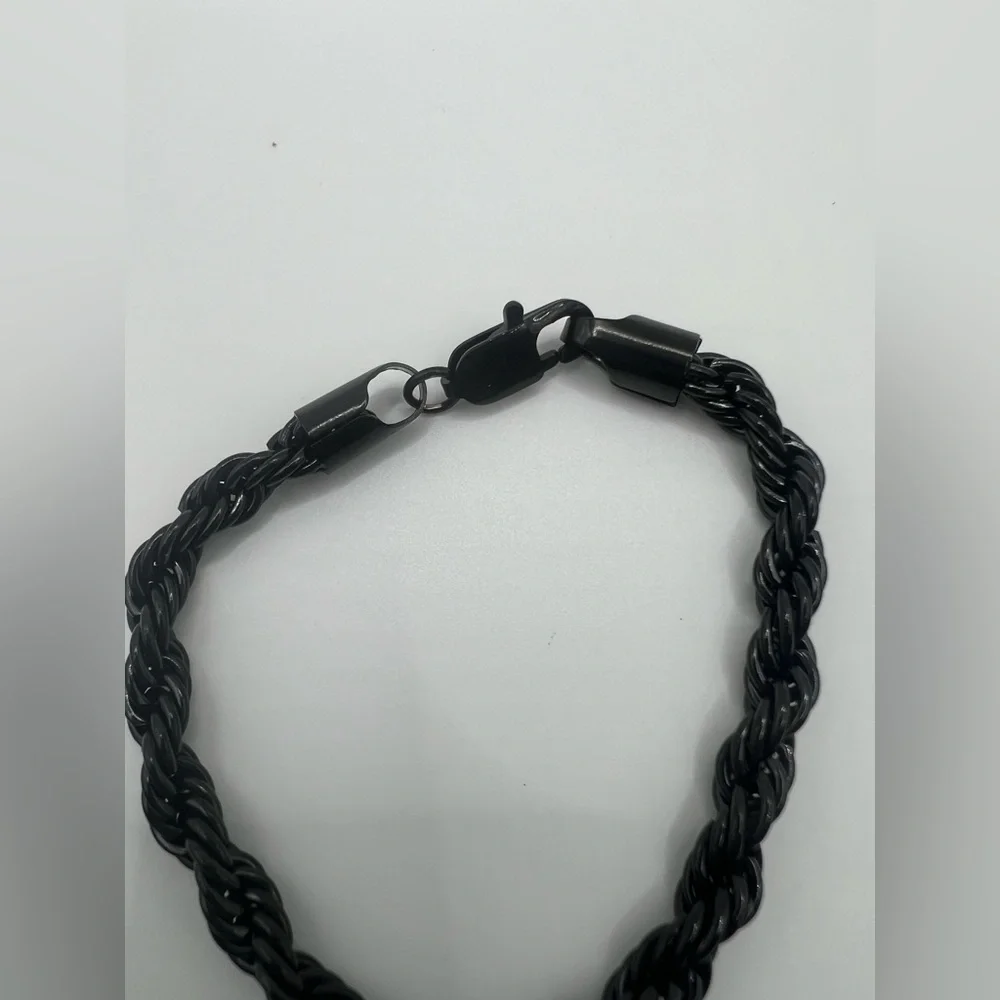 New Black lon-Plated Men'S Bracelets, 304 Stainless Steel Plating Chain